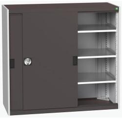 bott Műhelyszekrény tolóajtókkal, 120 x 130 x 52, 5 cm, 3 polccal, szürke-antracit