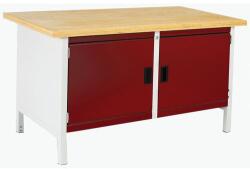 bott Műhelyasztal Bott Cubio Tároló, 84 x 150 x 75 cm, 2 szekrény, multiplex, szürke-piros