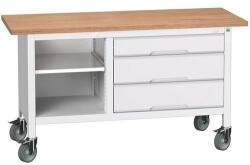 bott Mobil műhelyasztal Bott Verso Storage, 150 x 60 x 83 cm, multiplex, 3 fiók, 1 polc, szürke-szürke - manutan - 698 843 Ft