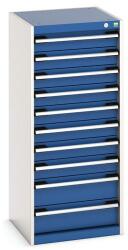 bott Műhely fiókos szekrény Bott Cubio, 120 x 52, 5 x 52, 5 cm, 10 fiókos, szürke-kék