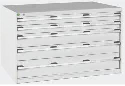 bott Műhely fiókos szekrény Bott Cubio, 80 x 130 x 75 cm, 5 fiókos, szürke-szürke