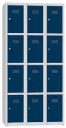 Polak Fém szekrény, 12 doboz, 1850 x 900 x 500 mm, szürke/sötétkék