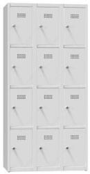 Polak Fém szekrény, 12 doboz, 1850 x 900 x 500 mm, szürke/szürke