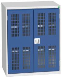 bott Műhelyszekrény polcokkal Bott Verso, drótajtó, 100 x 80 x 55 cm, 2 polc, szürke-kék