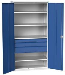 bott Fiókos műhelyszekrény Bott Verso, 200 x 105 x 55 cm, 4 polc, 3 fiók, szürke-kék