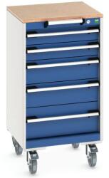 bott Cubio mobil fiókos szekrény, 99 x 52, 5 x 52, 5 cm, 5 fiókos, multiplex, szürke-kék