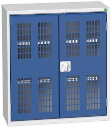 bott Műhelyszekrény polcokkal Bott Verso, drótajtó, 90 x 80 x 35 cm, 2 polc, szürke-kék