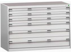 bott Műhely fiókos szekrény Bott Cubio 200, 90 x 130 x 65 cm, 6 fiókos, szürke-szürke