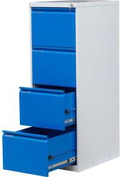 Kovona Tyne egysoros fém A4-es irattartó szekrény, 4 fiók, kék/szÜrke