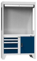 POLAK Vizsgáló munkaállomás, 1200 x 800 x 2030 mm, szürke-sötétkék