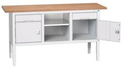 bott Verso műhelyasztal, állítható magasságú, 83-93 x 175 x 60 cm, multiplex, 2 fiók, 1 polc, 2 szekrény, szürke-szürke