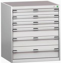 bott Műhely fiókos szekrény Bott Cubio 200, 90 x 80 x 75 cm, 6 fiókos, szürke-szürke