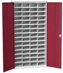 bott Verso fém műhelyszekrény rekesszel, 200 x 105 x 35 cm, 60 rekeszes, szürke-piros