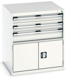 bott Műhely fiókos szekrény Bott Cubio, 90 x 80 x 75 cm, 3 fiók, 1 szekrény, szürke-szürke