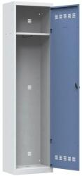 Vinco hegesztett öltözőszekrény, 1 rekeszes, 500 mm, hengerzárral, szürke/kék