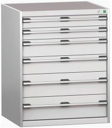 bott Műhely fiókos szekrény Bott Cubio 200, 100 x 80 x 75 cm, 6 fiókos, szürke-szürke