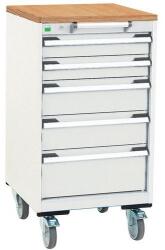 bott Cubio mobil fiókos szekrény, 99 x 52, 5 x 52, 5 cm, 5 fiókos, multiplex, szürke-szürke