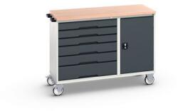 bott Karbantartó fiókos kocsi Bott Verso, 98 x 130 x 60 cm, 6 fiókos, szekrényes, multiplex, szürke-antracit