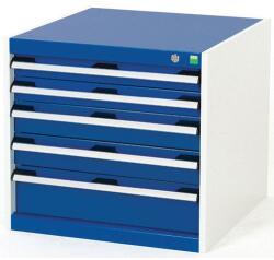 bott Műhely fiókos szekrény Bott Cubio, 60 x 65 x 65 cm, 5 fiókos, szürke-kék