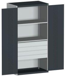 bott Műhelyszekrény fiókos Bott Cubio, 200 x 105 x 65 cm, 2 polc, 4 fiók, szürke-antracit