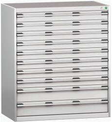 bott Műhely fiókos szekrény Bott Cubio 200, 120 x 105 x 65 cm, 10 fiókos, szürke-szürke