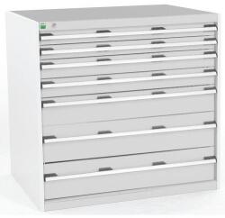 bott Műhely fiókos szekrény Bott Cubio, 100 x 105 x 75 cm, 7 fiókos, szürke-szürke