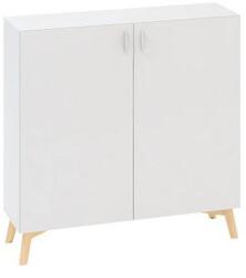 Alfa Office Alacsony szekrény Alfa Root ajtóval, 2 polc, 120 x 47 x 121, 5 cm, fehér