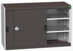bott Műhelyszekrény tolóajtókkal, 80 x 130 x 52, 5 cm, 2 polccal, szürke-antracit