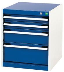 bott Műhely fiókos szekrény Bott Cubio, 60 x 52, 5 x 52, 5 cm, 4 fiókos, szürke-kék