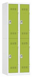 Vinco hegesztett öltözőszekrény, 2 oszlopban 4 rekesszel, 300 mm, forgóretesszel, szürke/zöld