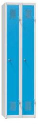 Polak Fém szekrény, 2 ajtós, lábazaton, 800 x 500 x 1850 mm, szürkéskék
