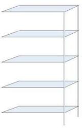 Schulte Design Taranis fém polcállvány, hozzáépíthető, 200 x 100 x 30 cm, 1170 kg, 5 polccal, ezüst
