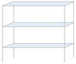 Schulte Design Andras fém polcállvány, alapkivitel, 200 x 200 x 50 cm, 1 200 kg, 3 polccal, horganyzott
