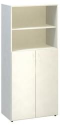 Alfa Office Alfa 500 magas, széles szekrény, 178 x 80 x 47 cm, nyitott ajtóval, fehér mintázat - manutan - 147 053 Ft