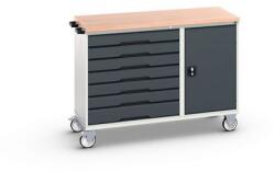 bott Karbantartó fiókos kocsi Bott Verso, 98 x 130 x 60 cm, 7 fiókos, szekrényes, multiplex, szürke-antracit
