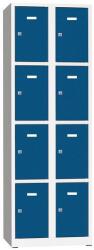 Kovona Philip hegesztett öltözőszekrény, 8 box, hengerzár, szürke/kék