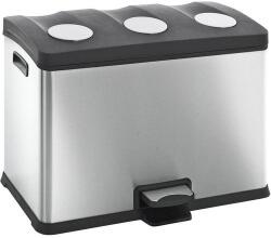 EKO Rejoice Step Bin szemetes, 3x12 l, matt rozsdamentes acél