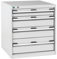 bott Műhely fiókos szekrény Bott Cubio, 70 x 65 x 65 cm, 4 fiókos, szürke-szürke