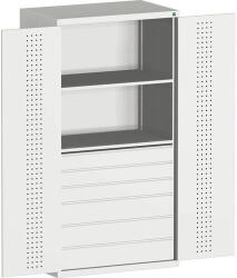 bott Fiókos műhelyszekrény Bott Cubio, 200 x 105 x 65 cm, 2 polc, 6 fiók, szürke-szürke