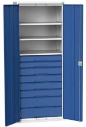 bott Fiókos műhelyszekrény Bott Verso, 200 x 80 x 55 cm, 3 polc, 8 fiók, szürke-kék