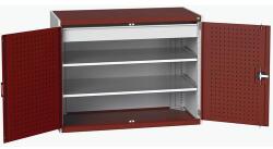 bott Fiókos műhelyszekrény Bott Cubio 160, 100 x 130 x 65 cm, 2 polc, 1 fiók, szürke-piros