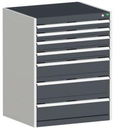 bott Műhely fiókos szekrény Bott Cubio, 100 x 80 x 65 cm, 7 fiókos, szürke-antracit