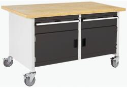 bott Mobil műhelyasztal Bott Cubio Storage, 84 x 150 x 75 cm, 2 fiók, 2 szekrény, multiplex, szürke-antracit