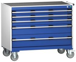 bott Cubio mobil fiókos szekrény, 88, 5 x 105 x 65 cm, 5 fiókos, matt, szürke-kék