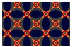 Notrax Déco Design Imperial Retro Retro beltéri takarítószőnyeg, kék/narancs, 120 x 180 cm