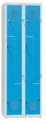 Polak Fém szekrény, Z ajtó, 4 rekeszes, 1850 x 800 x 500 mm, szürke/kék