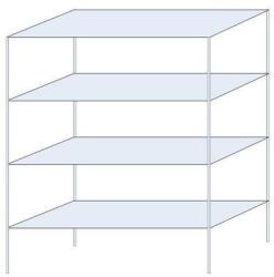 Schulte Design Andras fém polcállvány, alapkivitel, 250 x 200 x 80 cm, 1 600 kg, 4 polccal, horganyzott