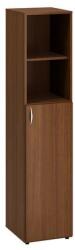 Alfa Office Alfa 500 magas, keskeny szekrény, 178 x 40 x 47 cm, nyitott polccal és ajtóval - jobbos kivitel, dió mintázat - manutan - 118 313 Ft