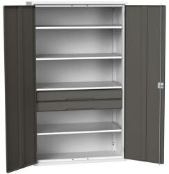 bott Műhelyszekrény fiókokkal Bott Verso, 200 x 130 x 55 cm, 4 polc, 2 fiók, szürke-antracit