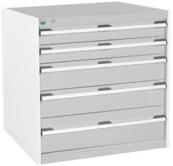 bott Műhely fiókos szekrény Bott Cubio, 80 x 80 x 75 cm, 5 fiókos, szürke-szürke